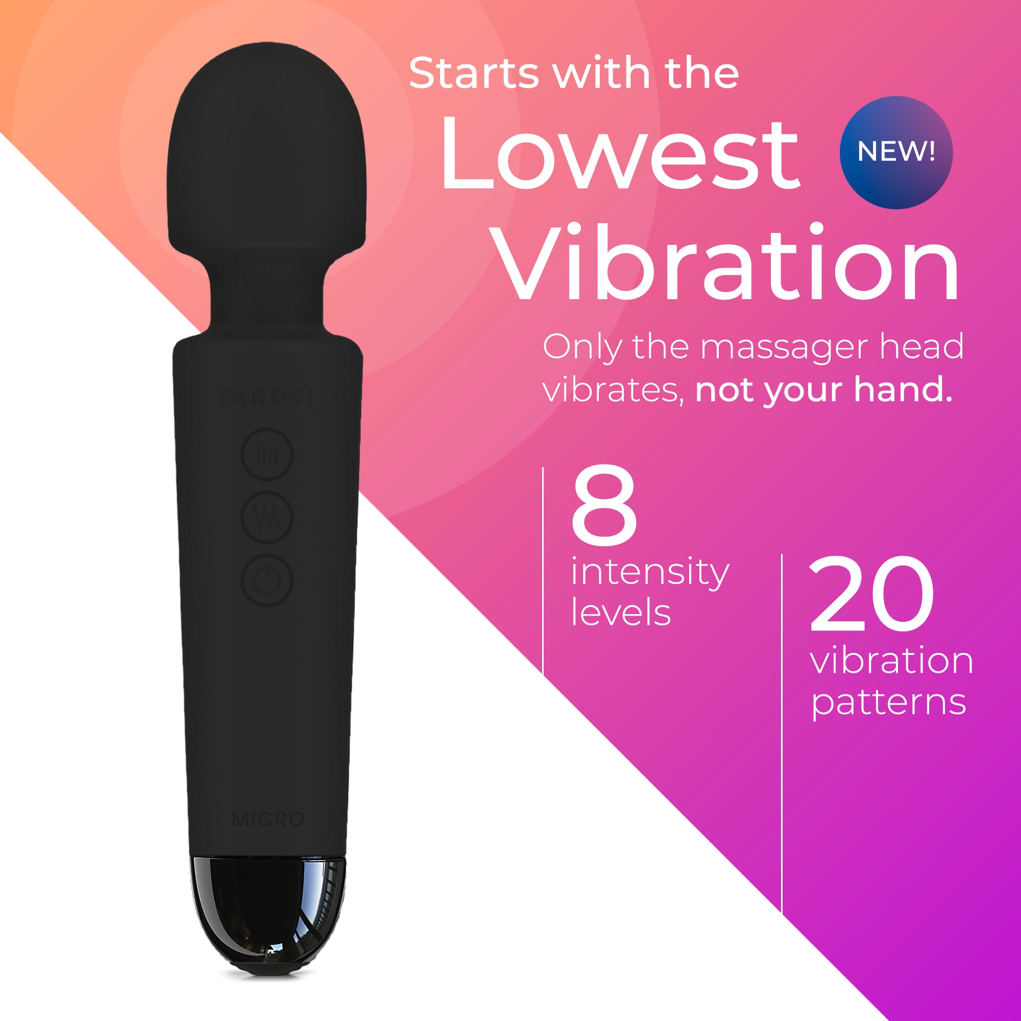 Yarosi - Micro Massager - with Memory Function - Black