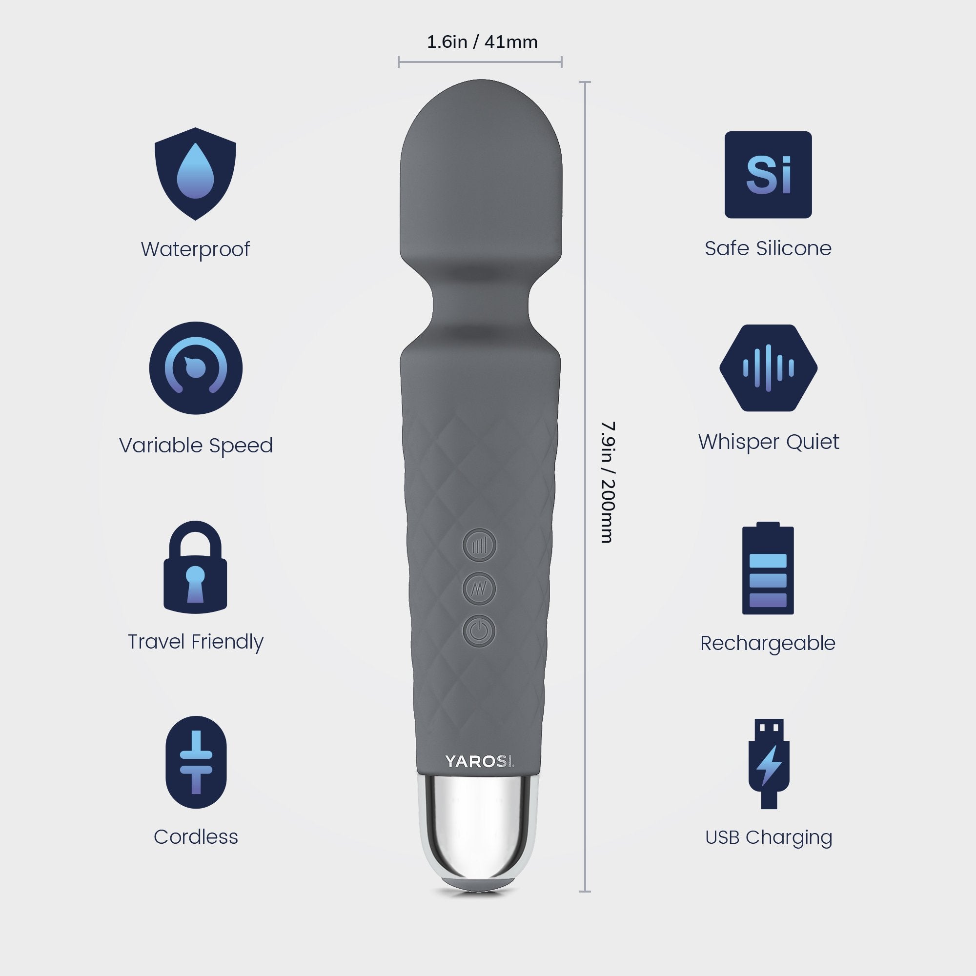 Yarosi - Mini Massager - Grey