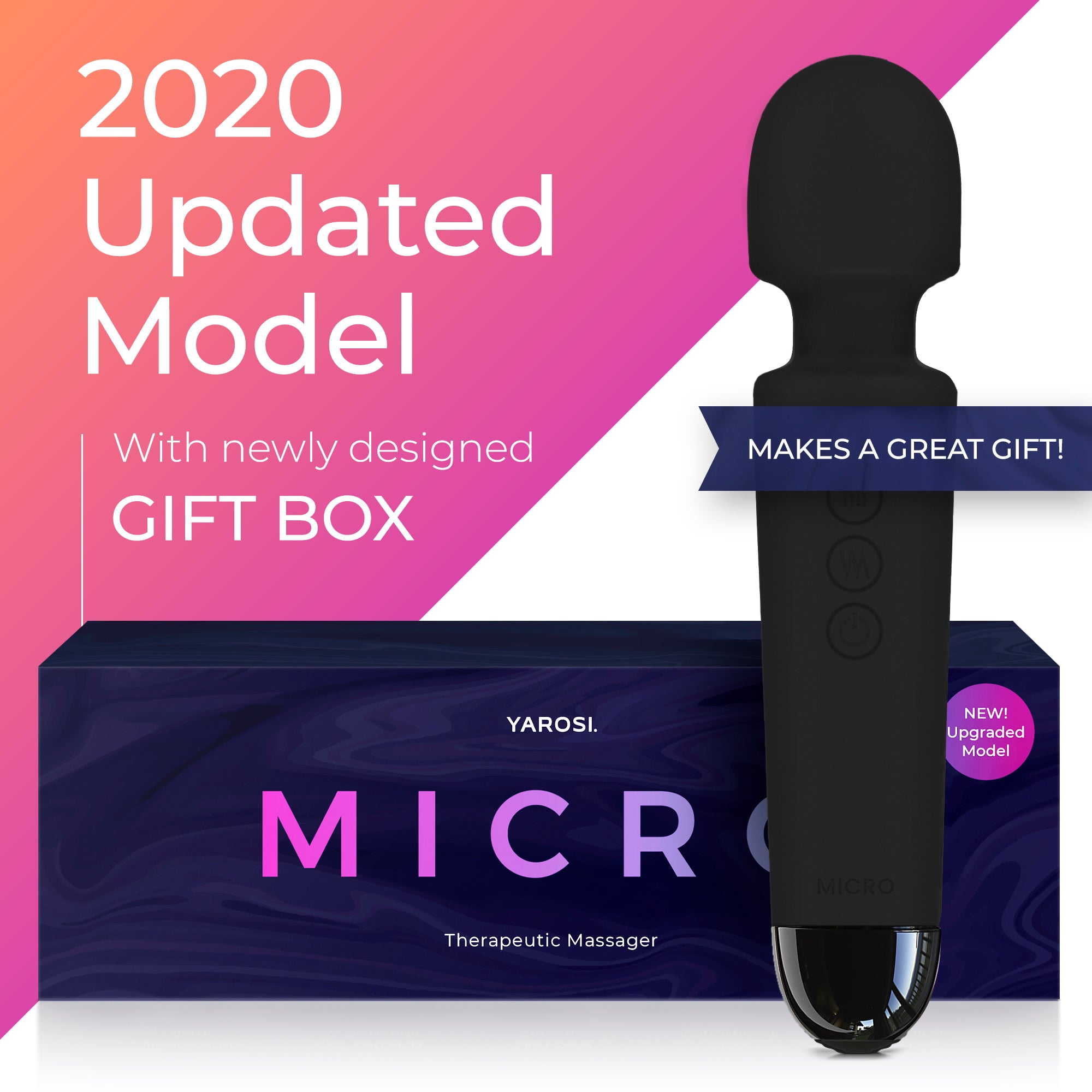 Yarosi - Micro Massager - with Memory Function - Black