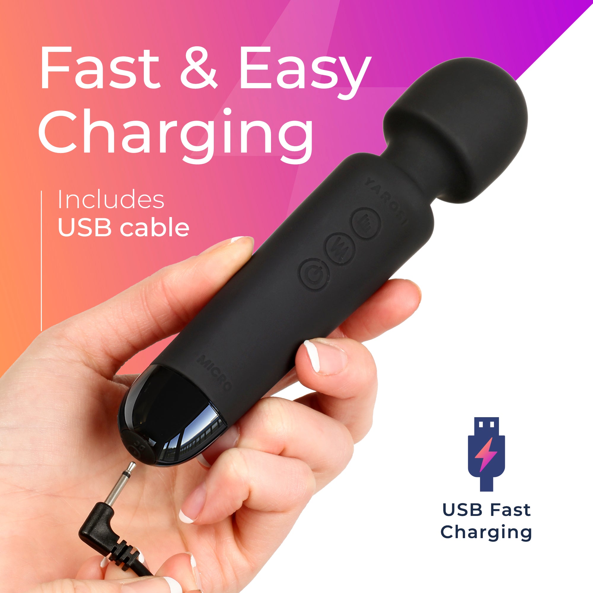 Yarosi - Micro Massager - with Memory Function - Black