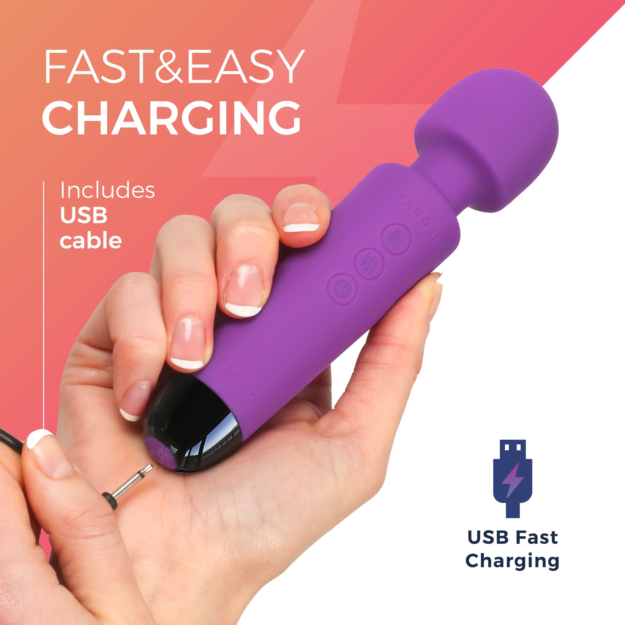 Yarosi - Micro Massager - with Memory Function - Purple